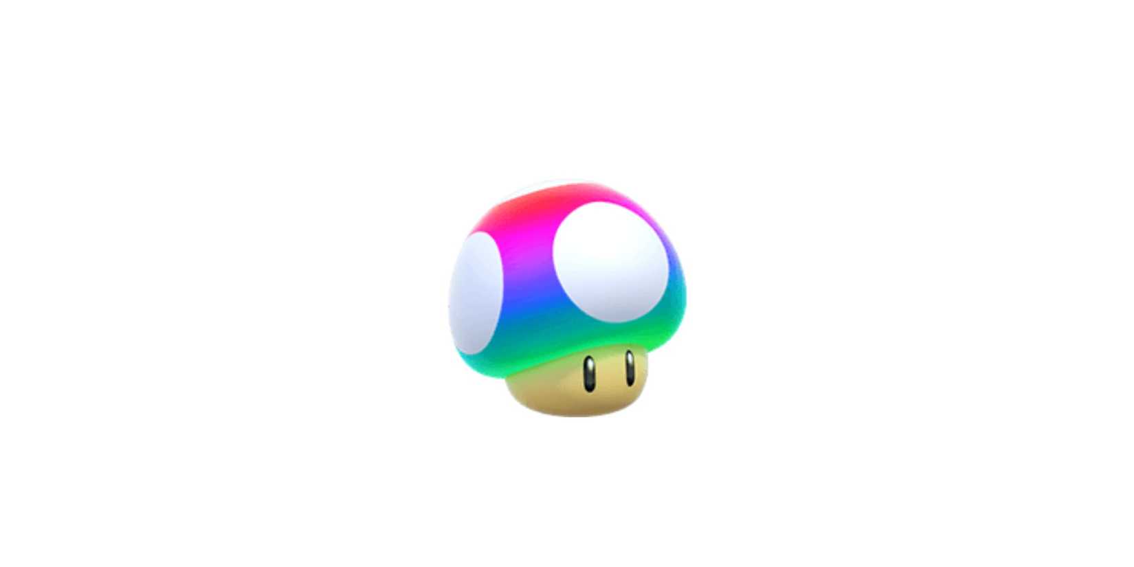 Mushroom with a rainbow cap and white spots