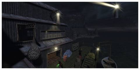 Gloomwood - Steam Screenshot (Looking Down At Some Guards)