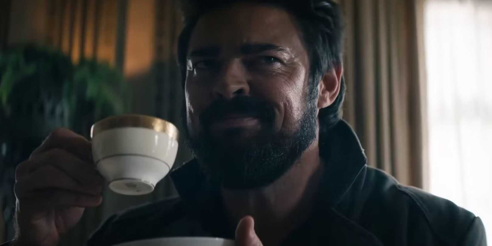 Billy Butcher drinking tea in The Boys