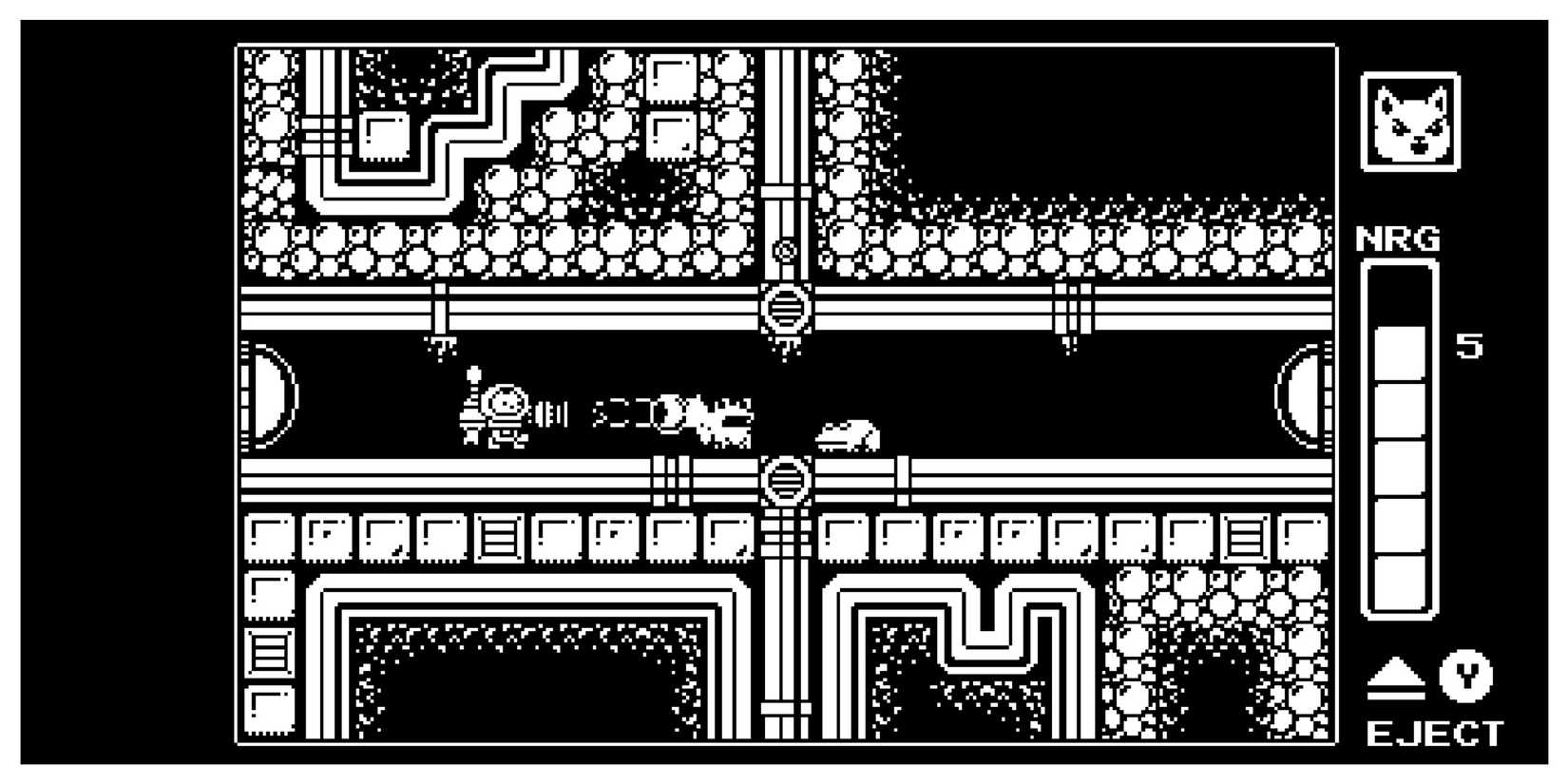 Gato Roboto - Steam Screenshot (Exploring A Hallway)