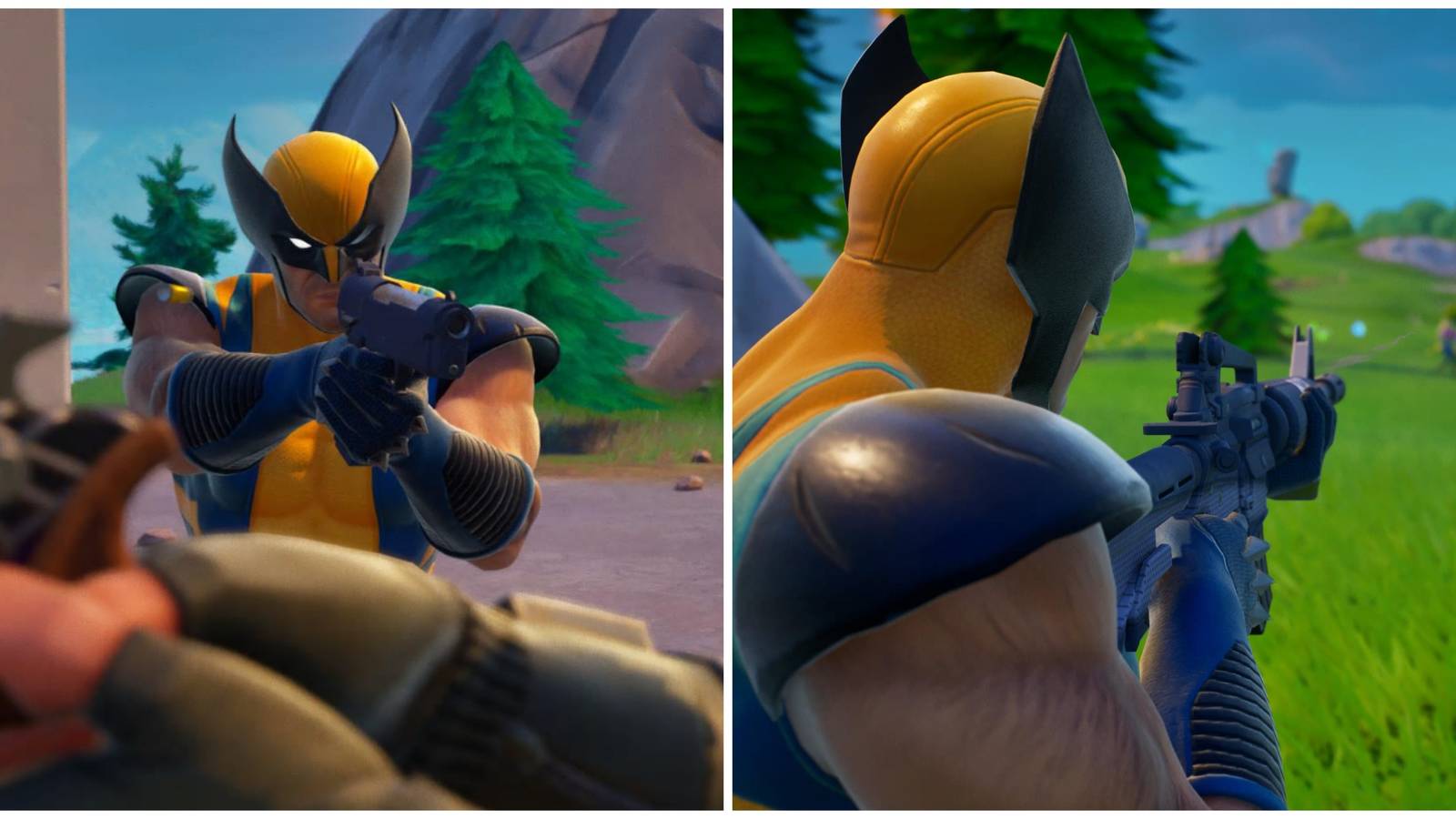 wolverine using a gun in fortnite