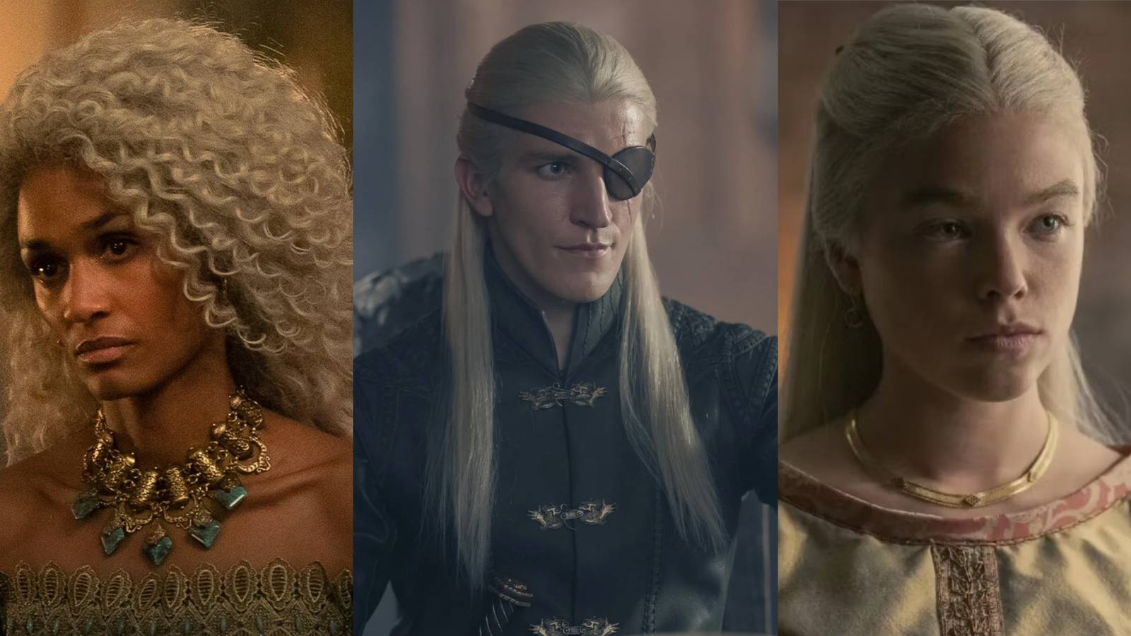 Laena, Aemond and Rhaenyra in House of the Dragon