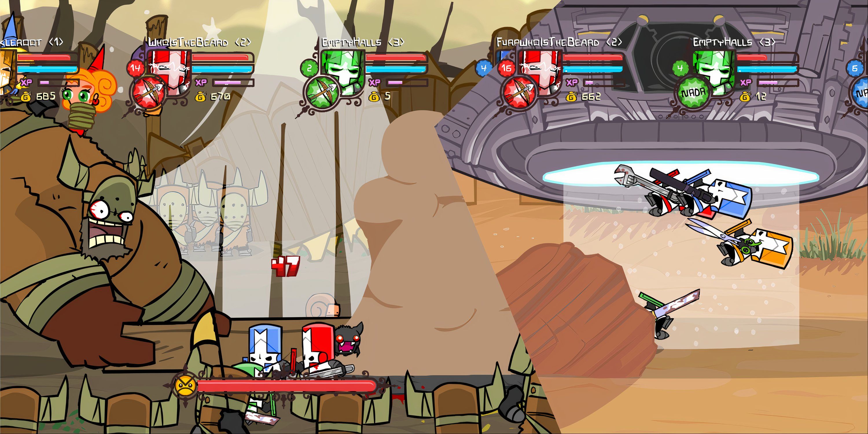 Как быстро повысить уровень в Castle Crashers