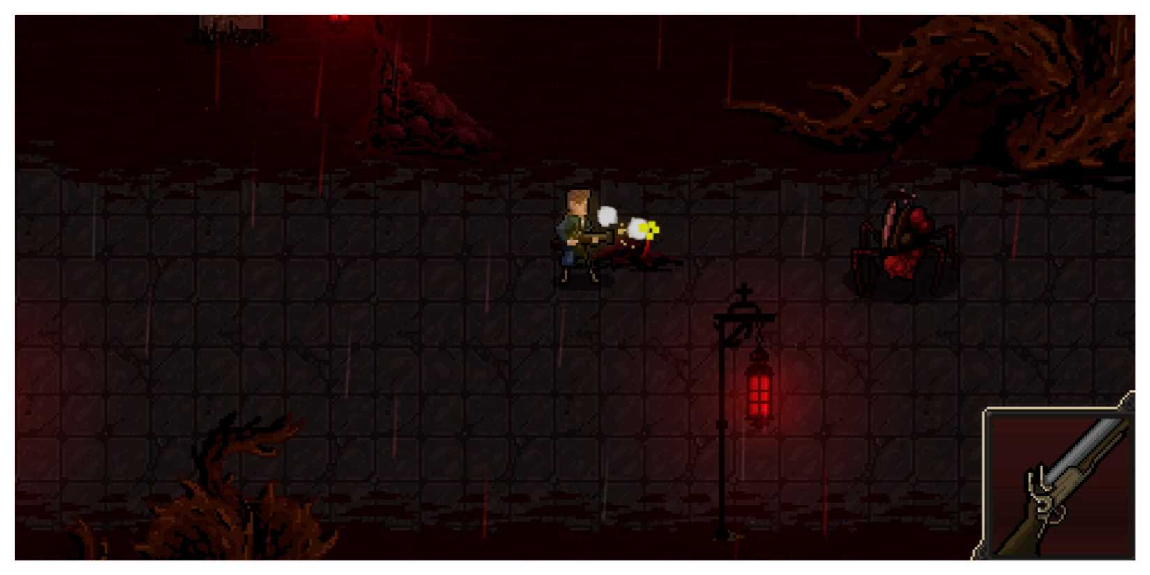 Lamentum - Steam Screenshot (Firing At An Enemy)