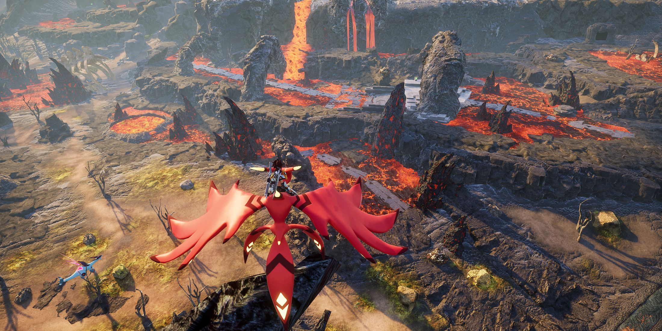 Screenshot showcasing Mount Obsidian in Palworld 