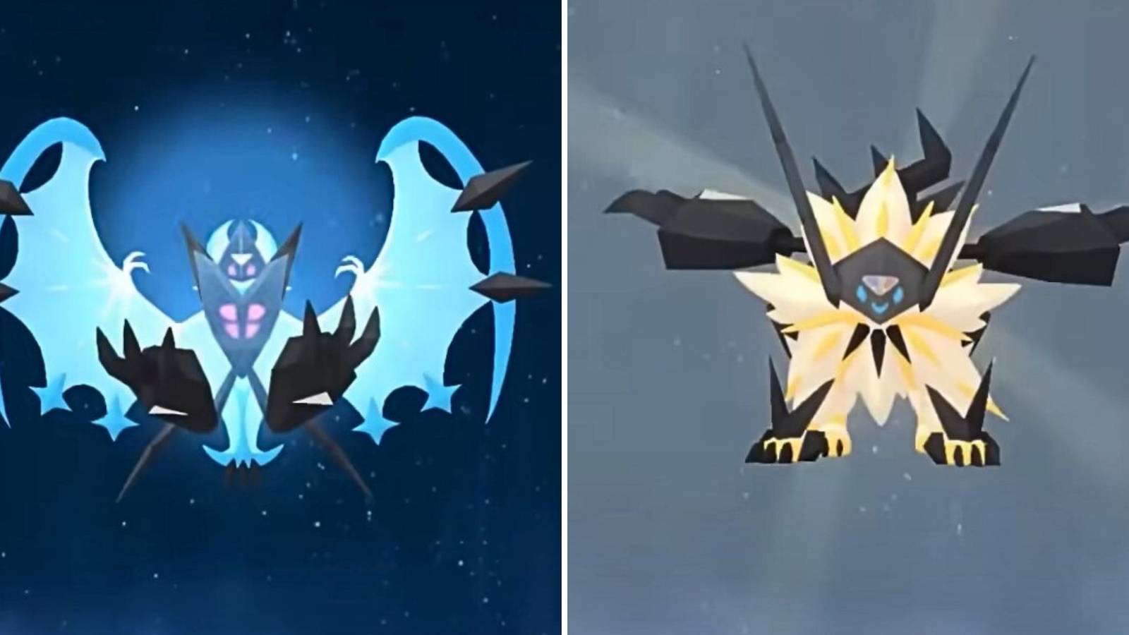 The Pokemon GO character is deciding between using the Solar or Lunar Fusion on Necrozma.