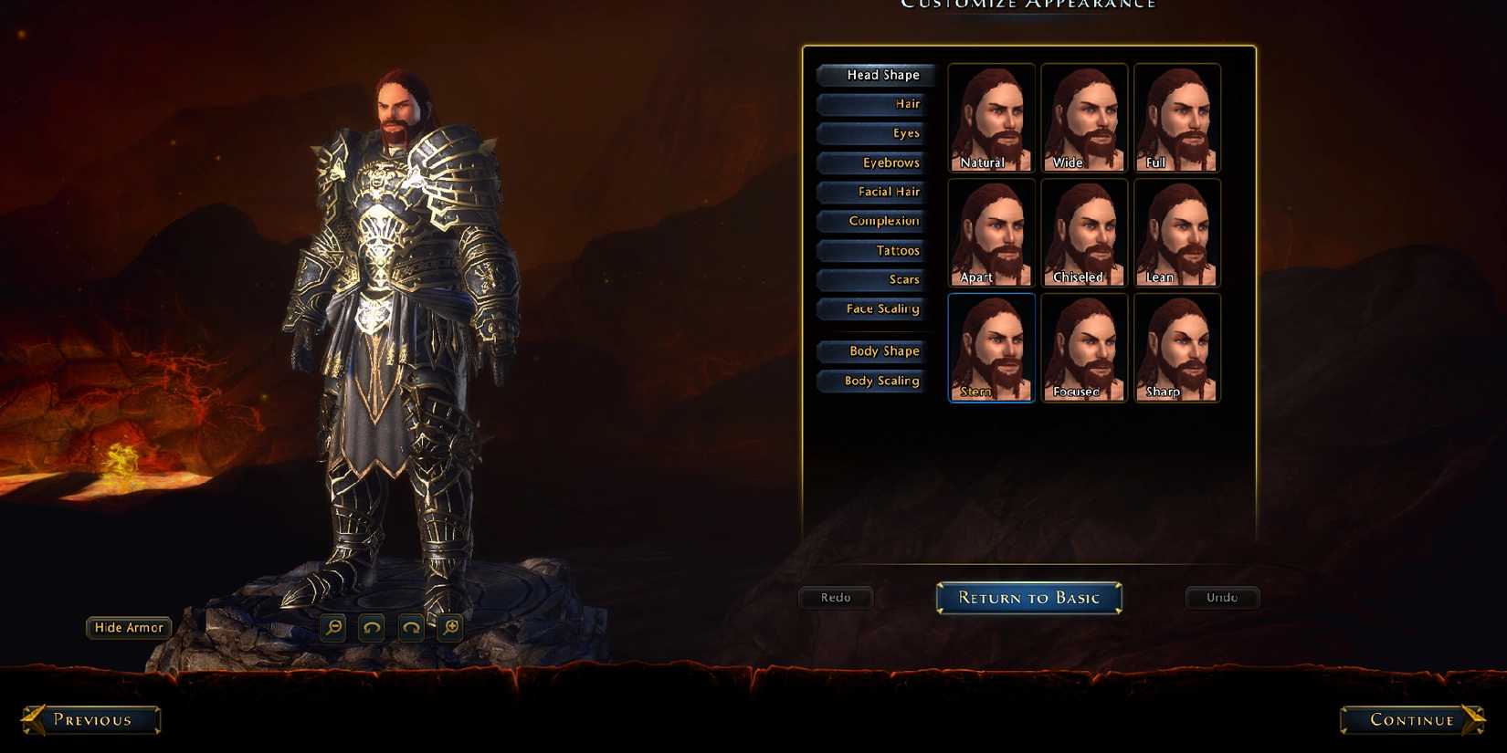 Neverwinter character customization screen