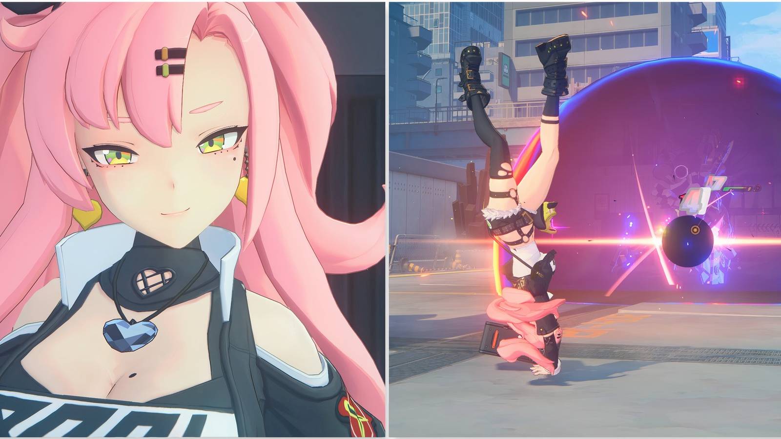 Nicole and fighting an enemy in Zenless Zone Zero