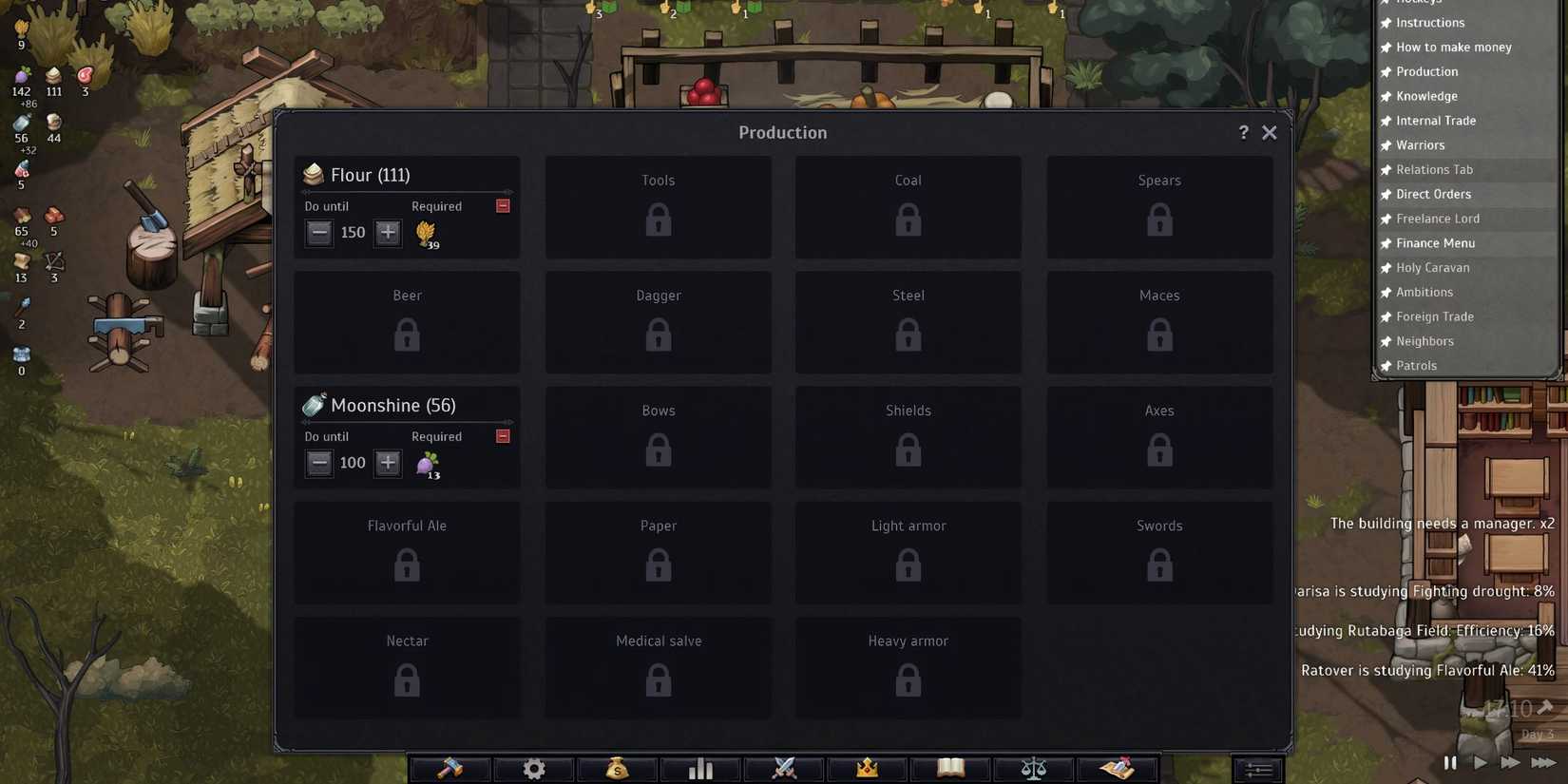 Norland Production Menu Moonshine & Flour