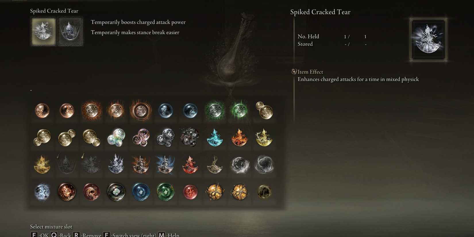 Normal damage crystal concoction for gazing finger in elden ring shadow of the erdtree