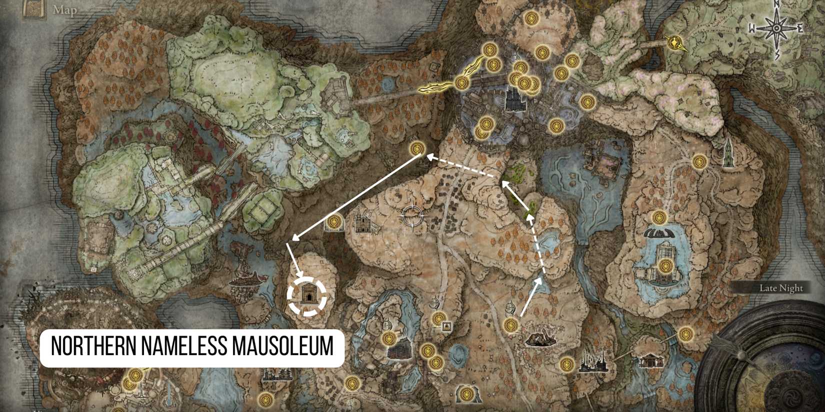 Northern Nameless Mausoleum route in elden ring shadow of the erdtree