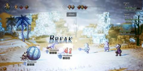 Breaking an enemy in Octopath Traveler