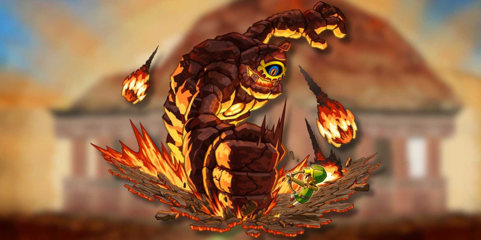 Official art of Cragma attacking Link.
