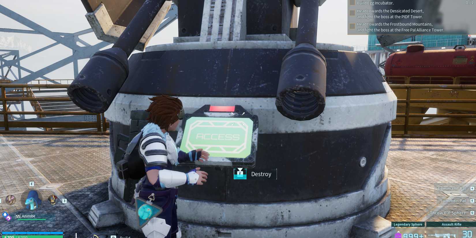 Palworld Oil Rig disarming device