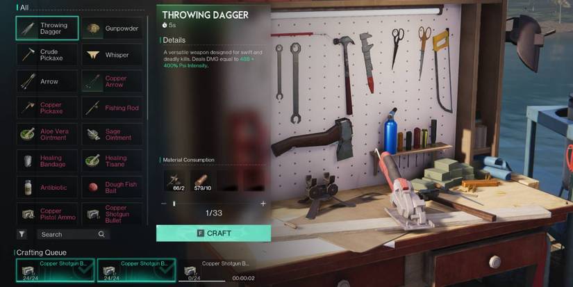 once human crafting shotgun ammo at bench