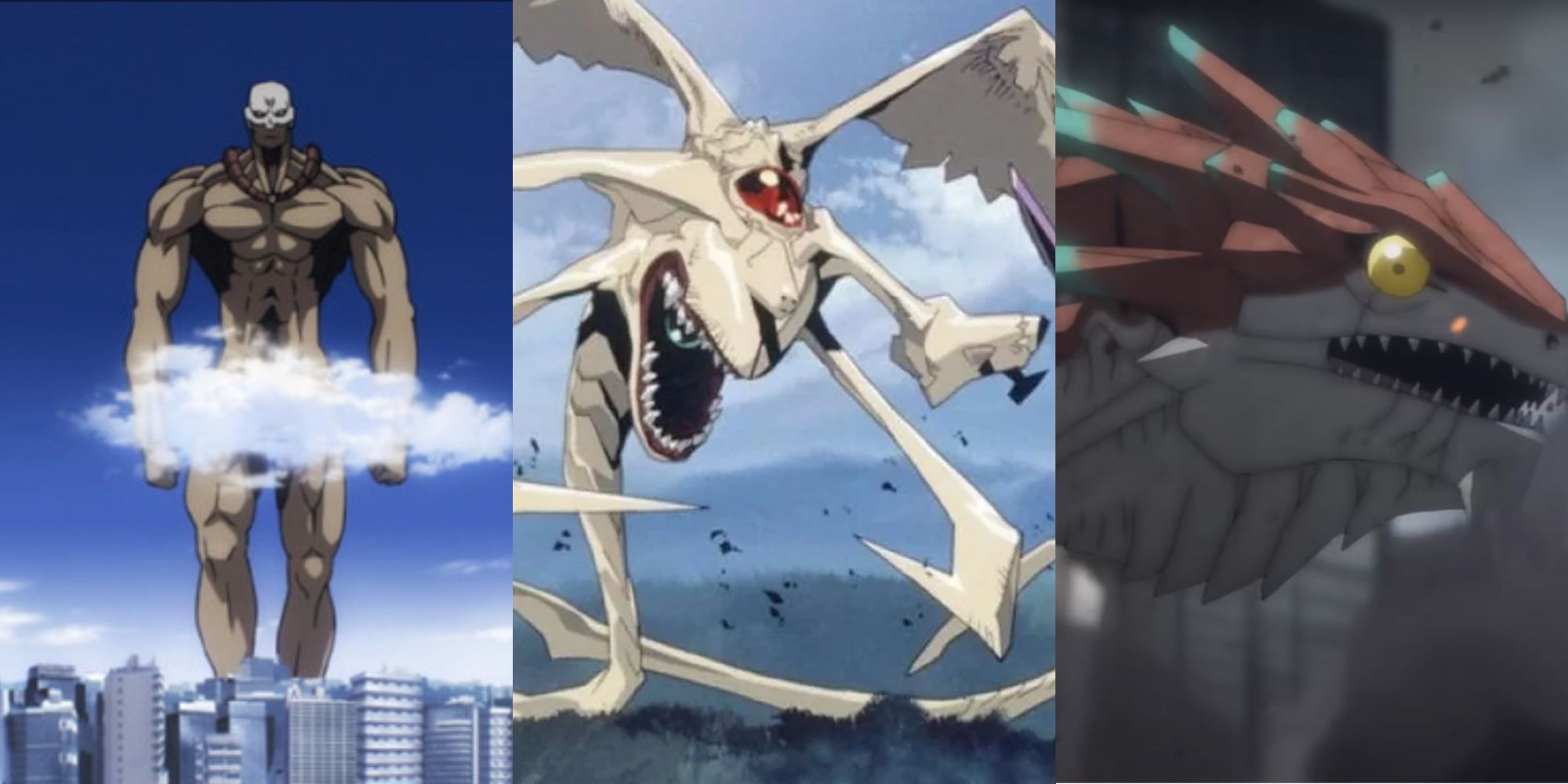 One Punch Man Giant Monster, Neon Genesis Evangelion Angel, Kaiju No. 8 Philinosoma