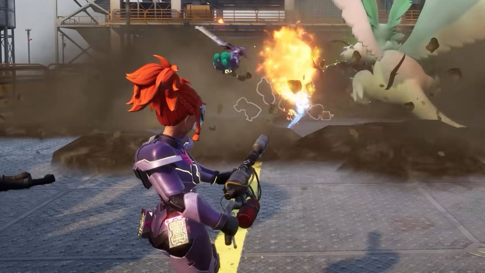 Palworld player and flamethrower