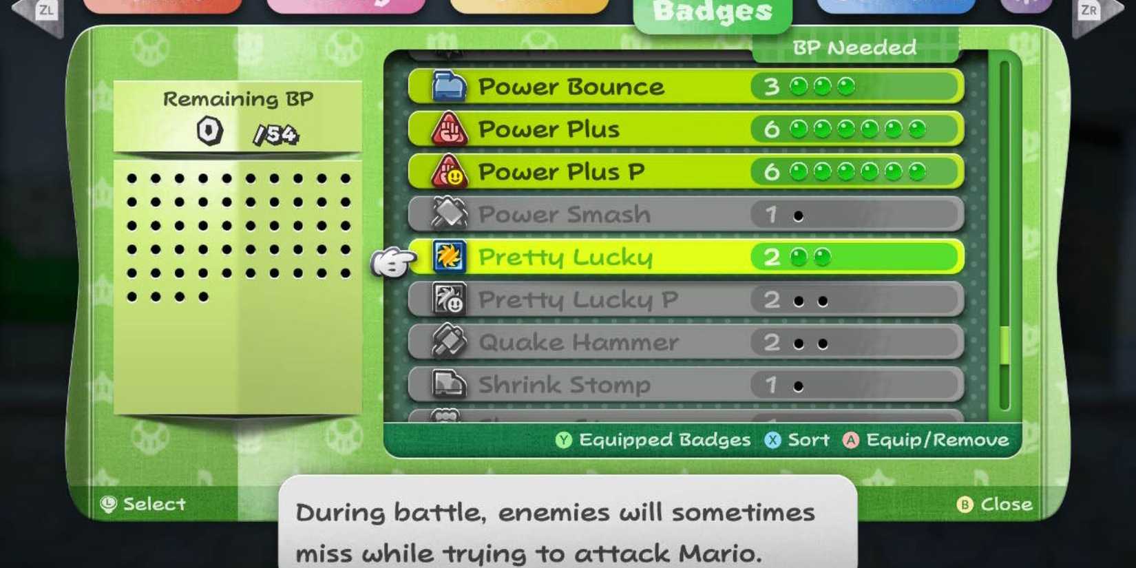 paper mario the thousand year door - badge menu