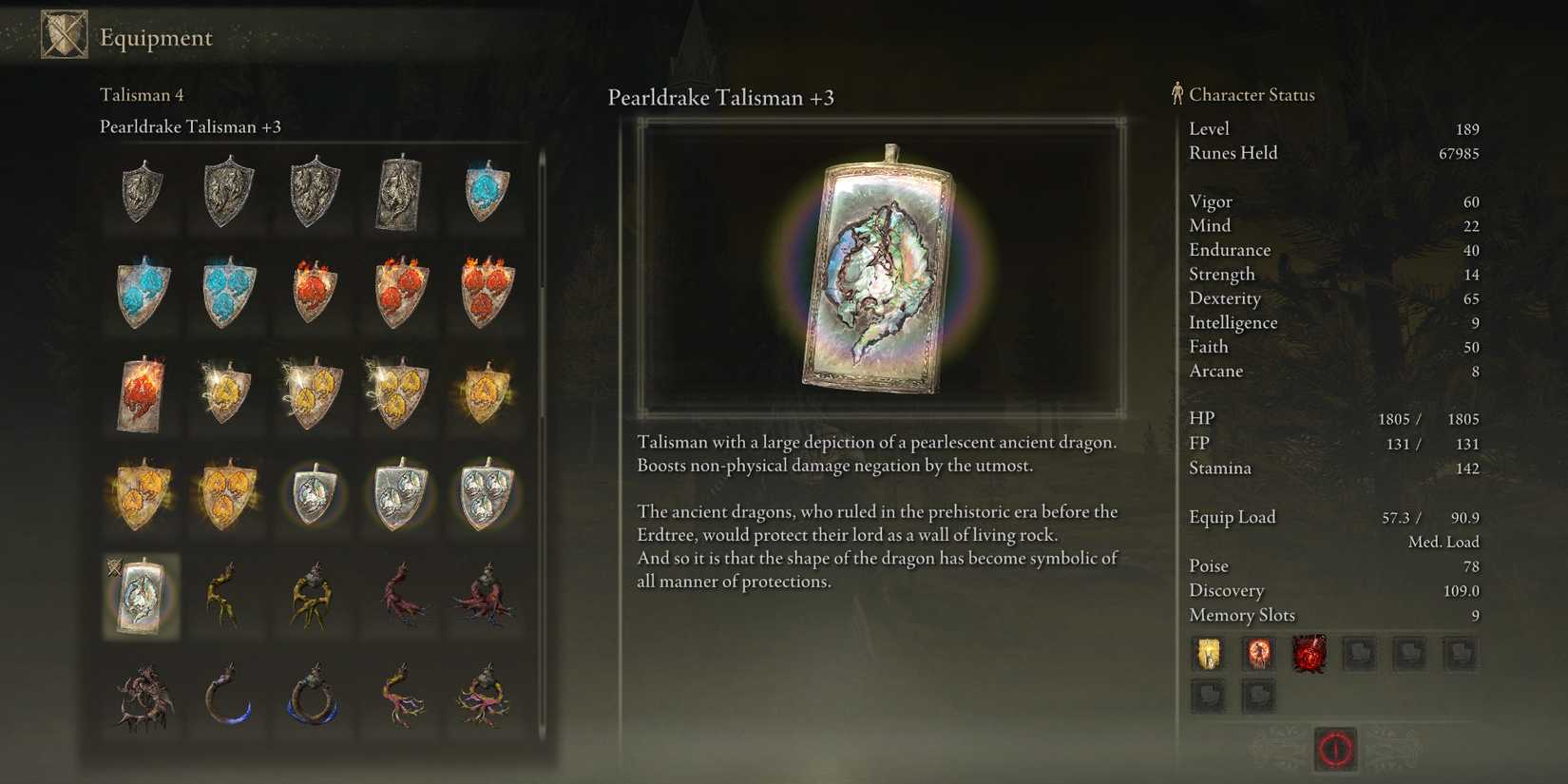 pearldrake talisman +3 description in elden ring shadow of the erdtree