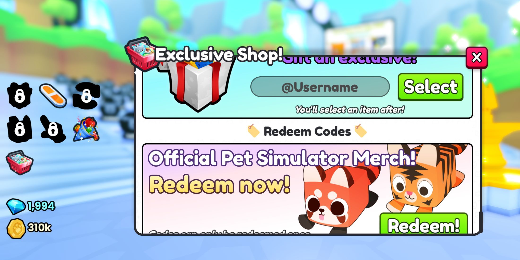 Pet Simulator 99 shop