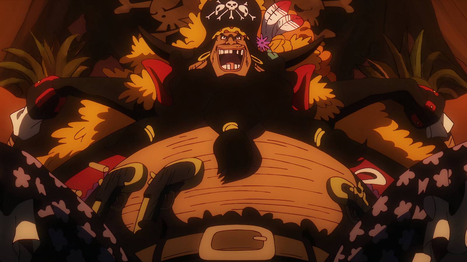 Blackbeard sitting in One Piece