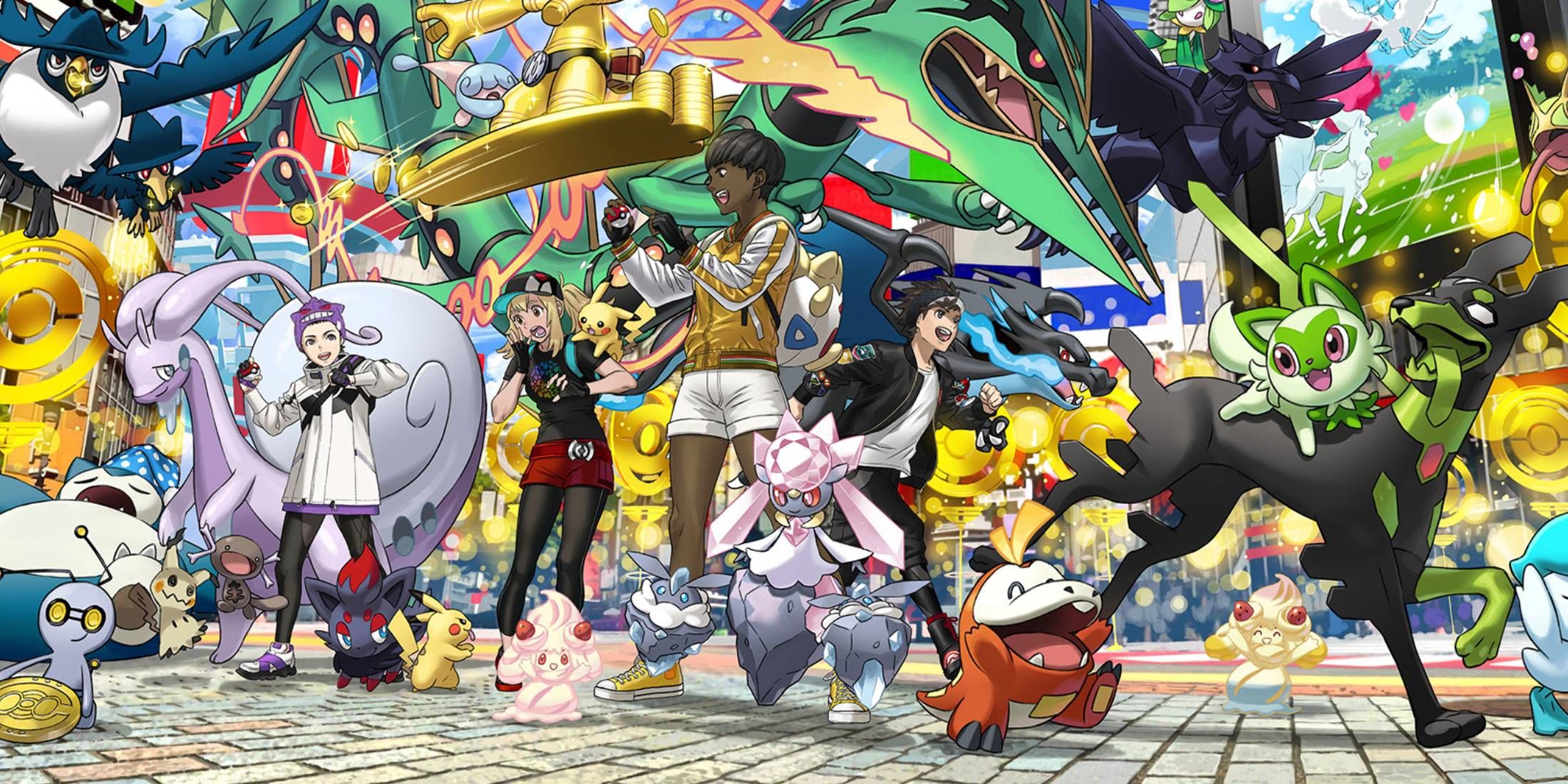 A number of pokemon and their trainers