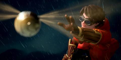 A Quidditch player catching a Golden Snitch in Quidditch Champions