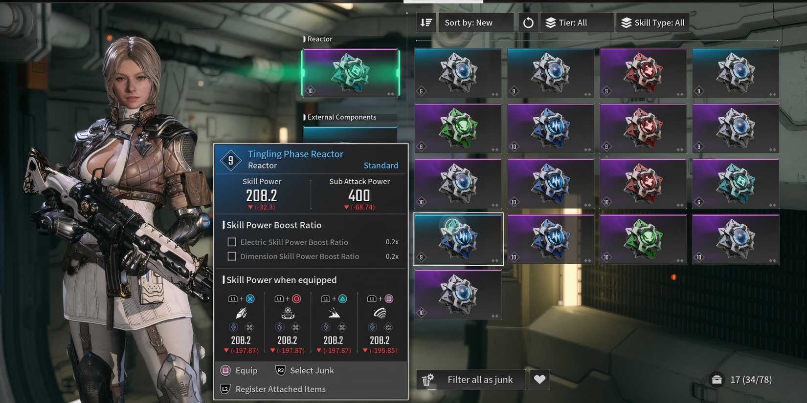 Reactor menu in The First Descendant