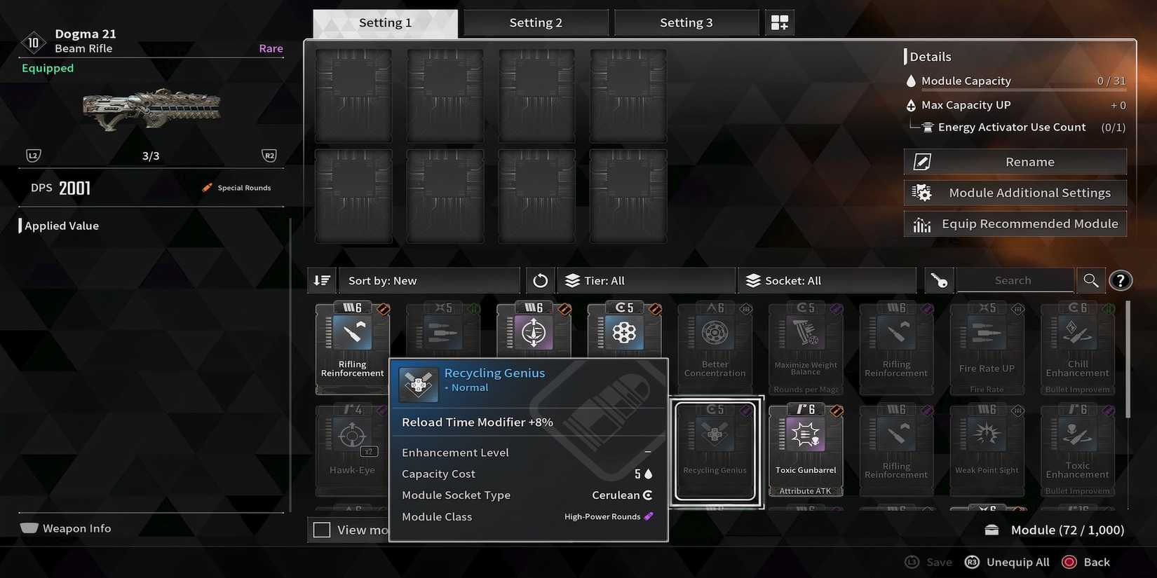 Recyling Genius Module in The First Descendant