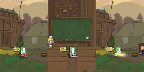 Ribeye, Man Catcher and Key Sword in Castle Crashers