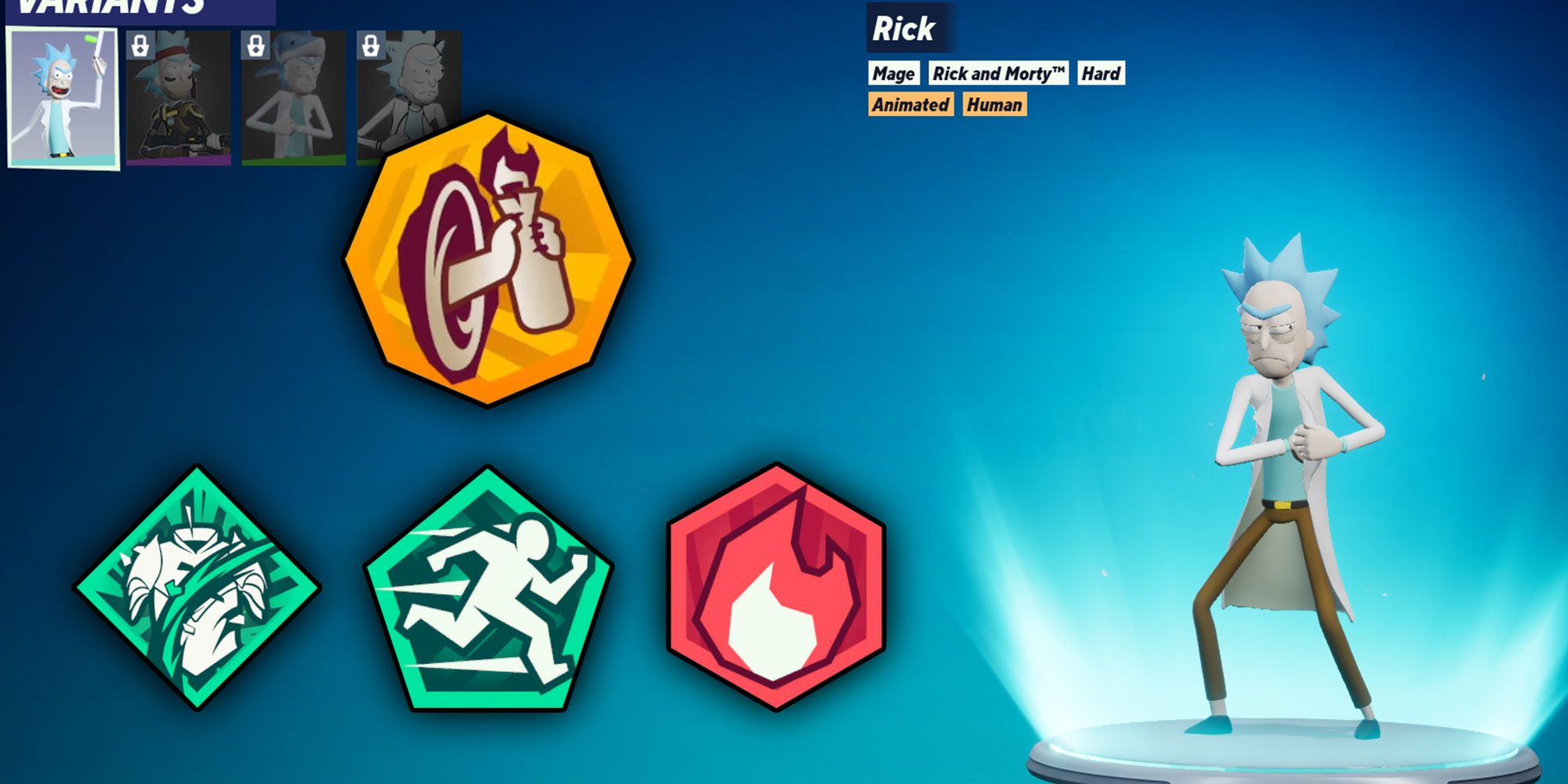 Rick Sanchez Multiversus Best Perks Header Image