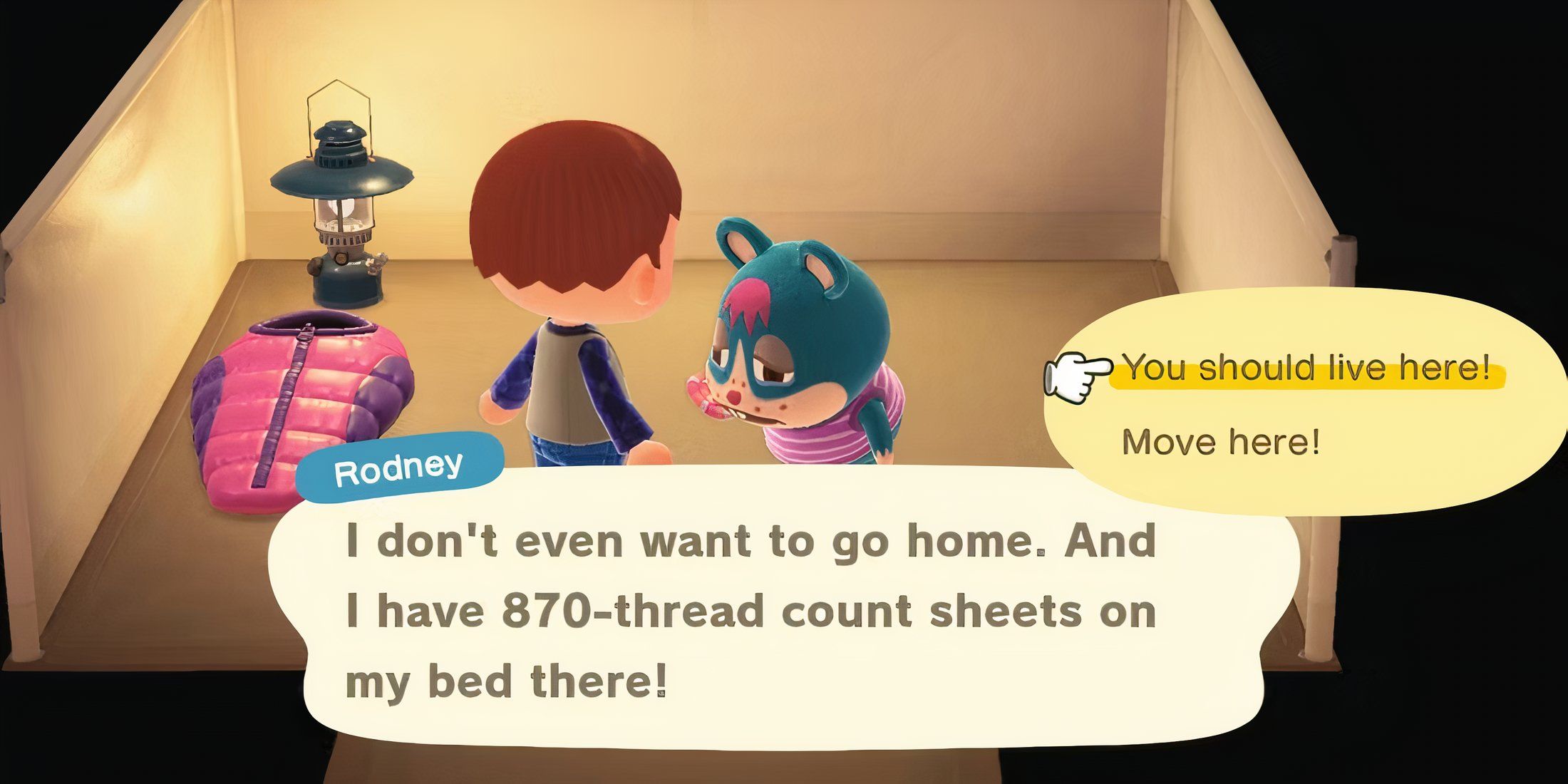 animal crossing novo horizonte hamster aldeão no acampamento