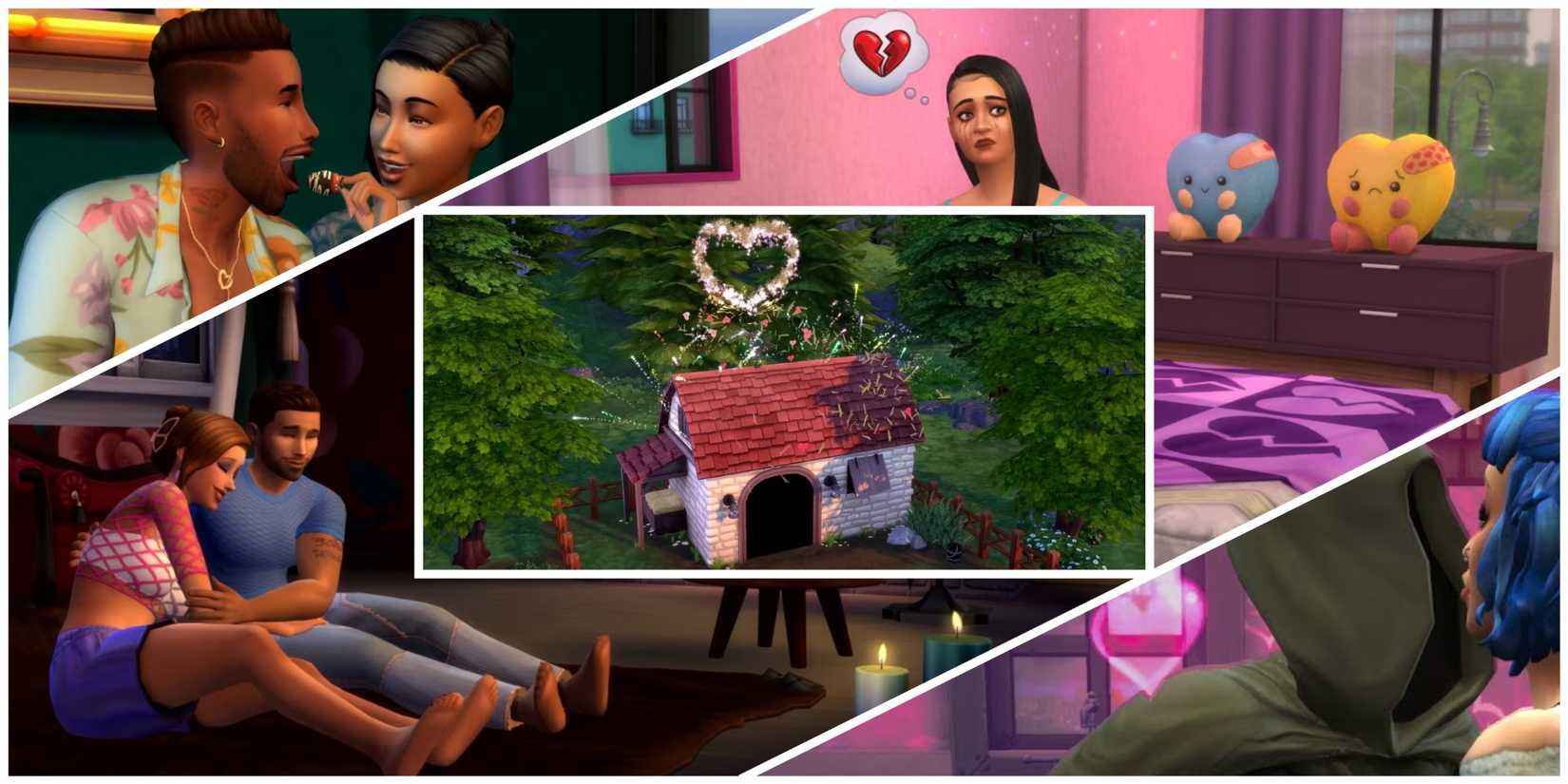 Romantic Cuddles, WooHoo Spots, Kissing The Grim Reaper and Heartbreak in The Sims 4: Lovestruck Expansion Pack