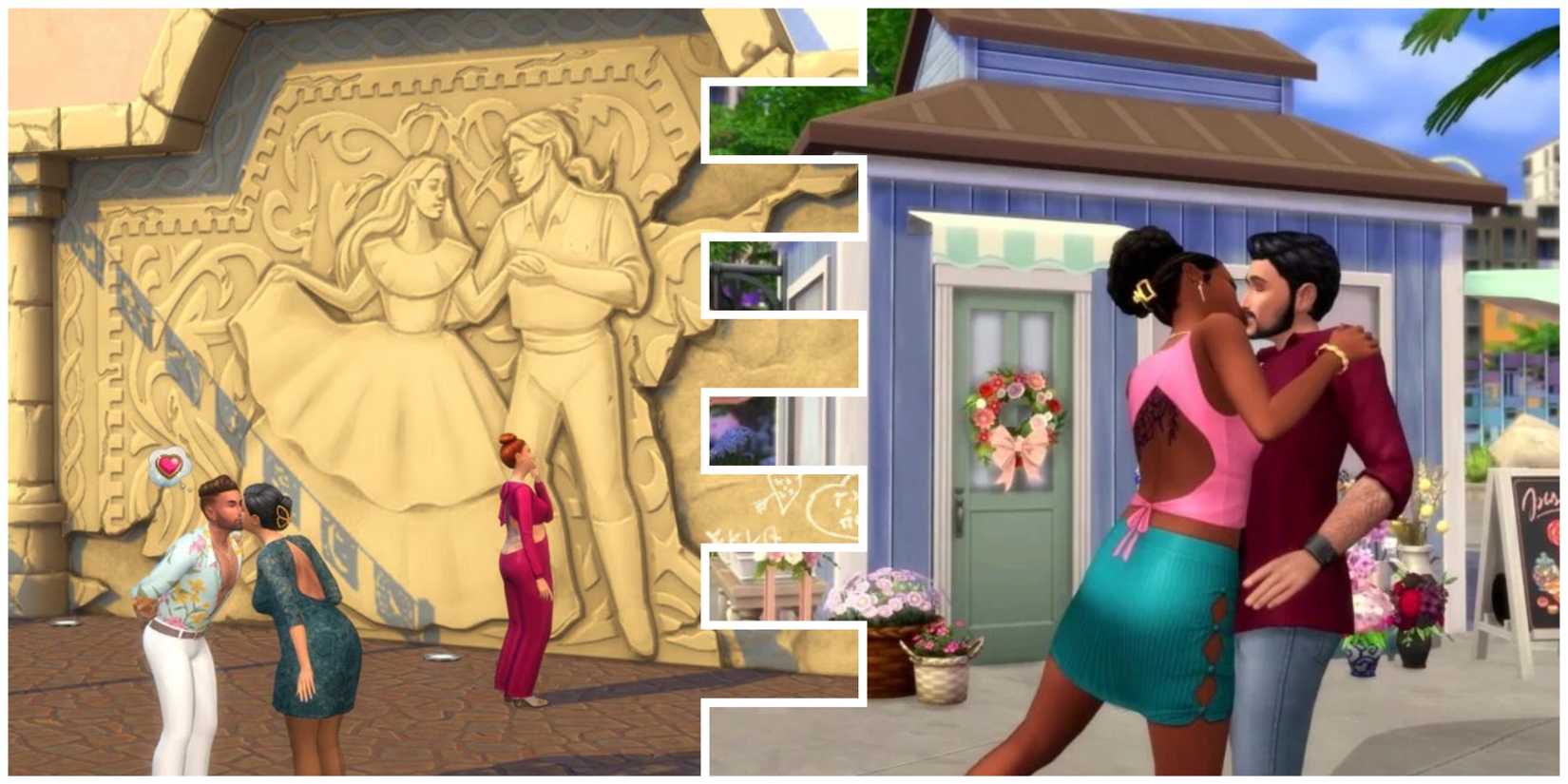 Romantic Neighborhoods in New World Ciudad Enamorada in The Sims 4: Lovestruck Expansion Pack