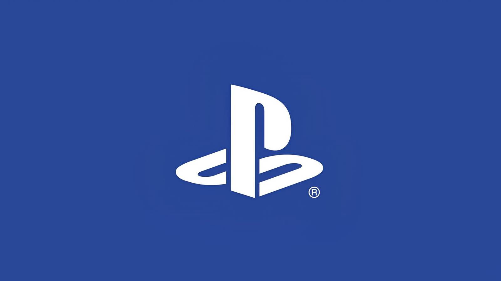 The PlayStation logo on a blue background