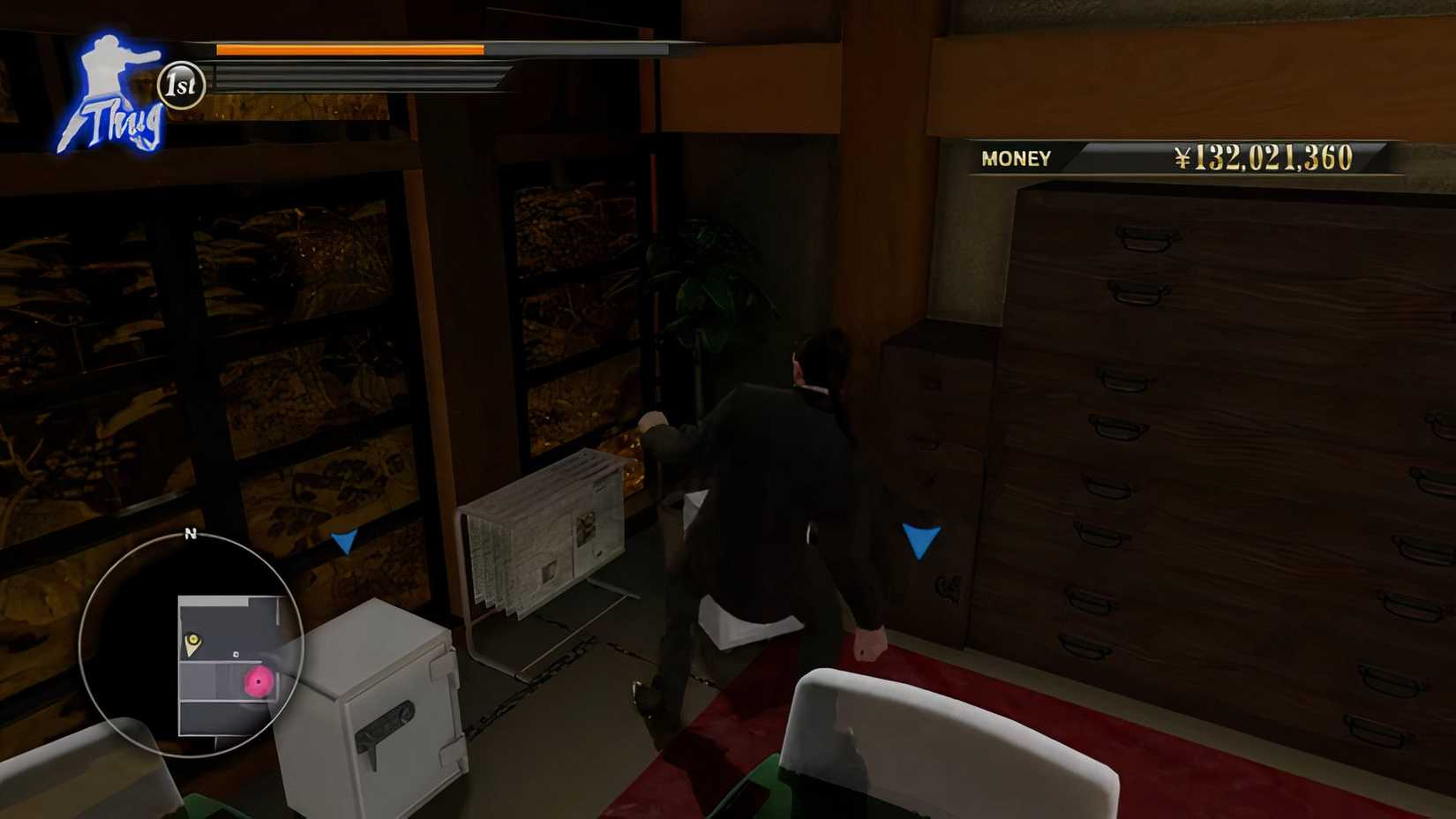 Image of some safes in front of Majima in Yakuza 0