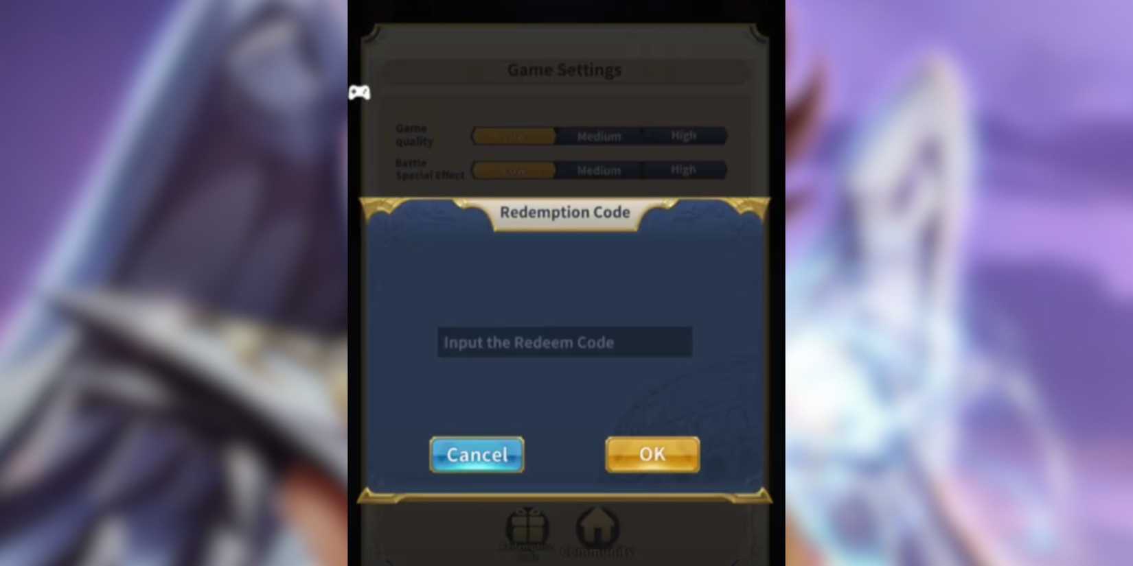 Saint Seiya: Legend of Justice the codes tab