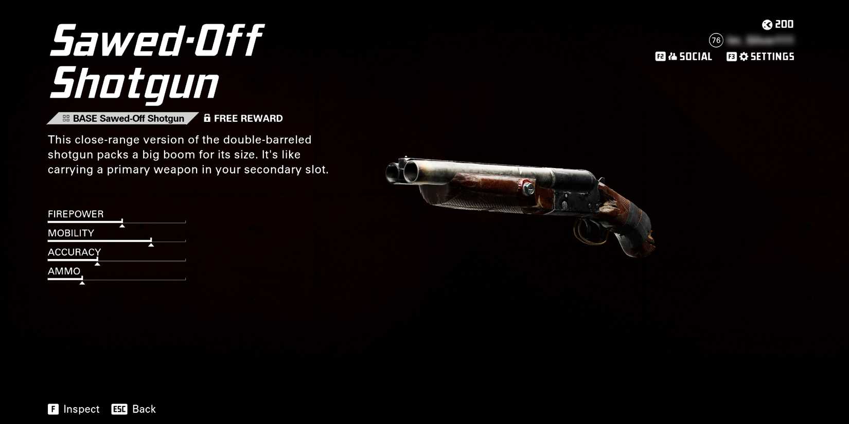Screenshot showcasing Sawed-Off Shotgun in XDefiant 