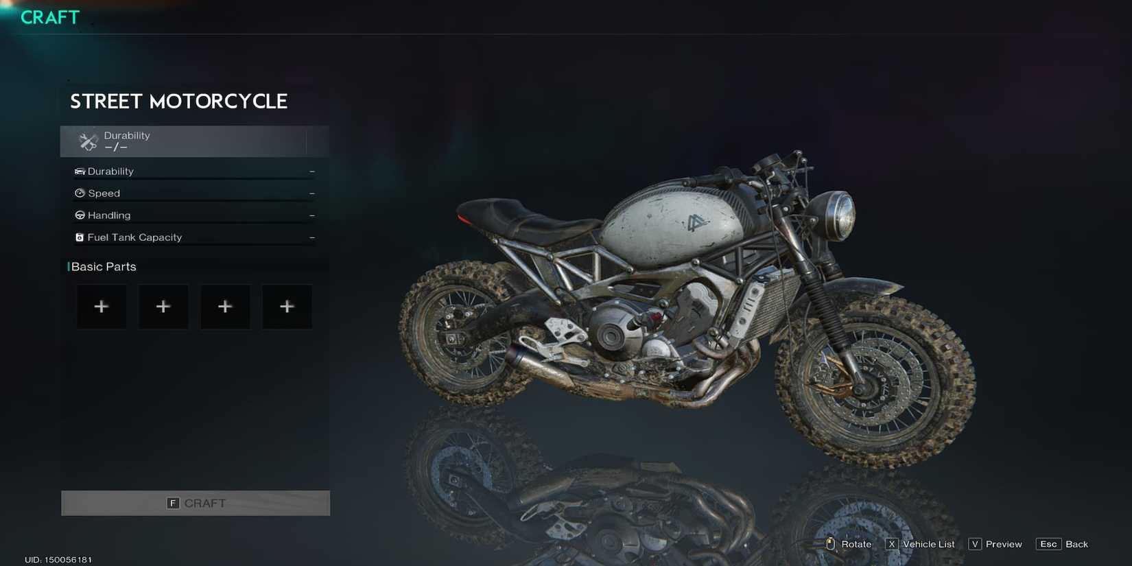 The Player Crafting A Motorcycle 
