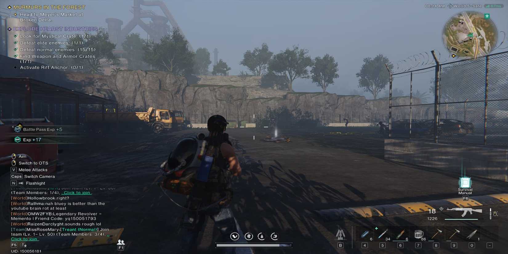 The Player Defeating Enemies & Earning XP