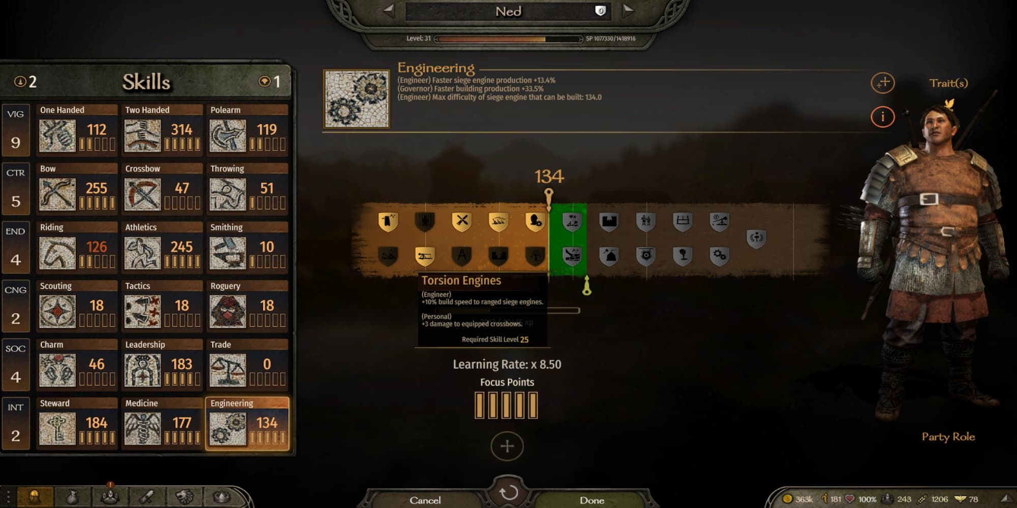 How To Increase Engineering In Mount & Blade 2: Bannerlord