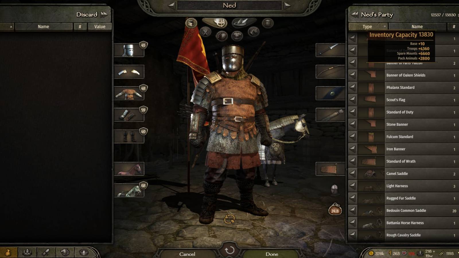 The Player's Inventory Screen & Carry Capacity