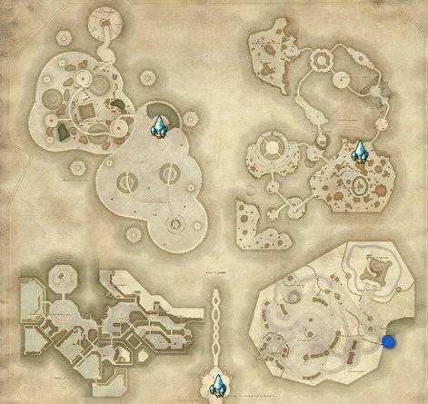 A screenshot of the living memory region with the spawn location of Mica marked