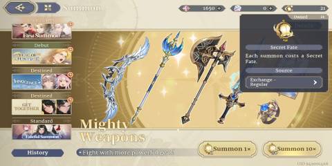 A Weapon Summon Option