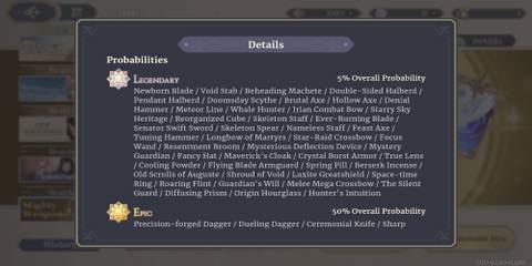 The Details Option In A Weapon Summon Event 