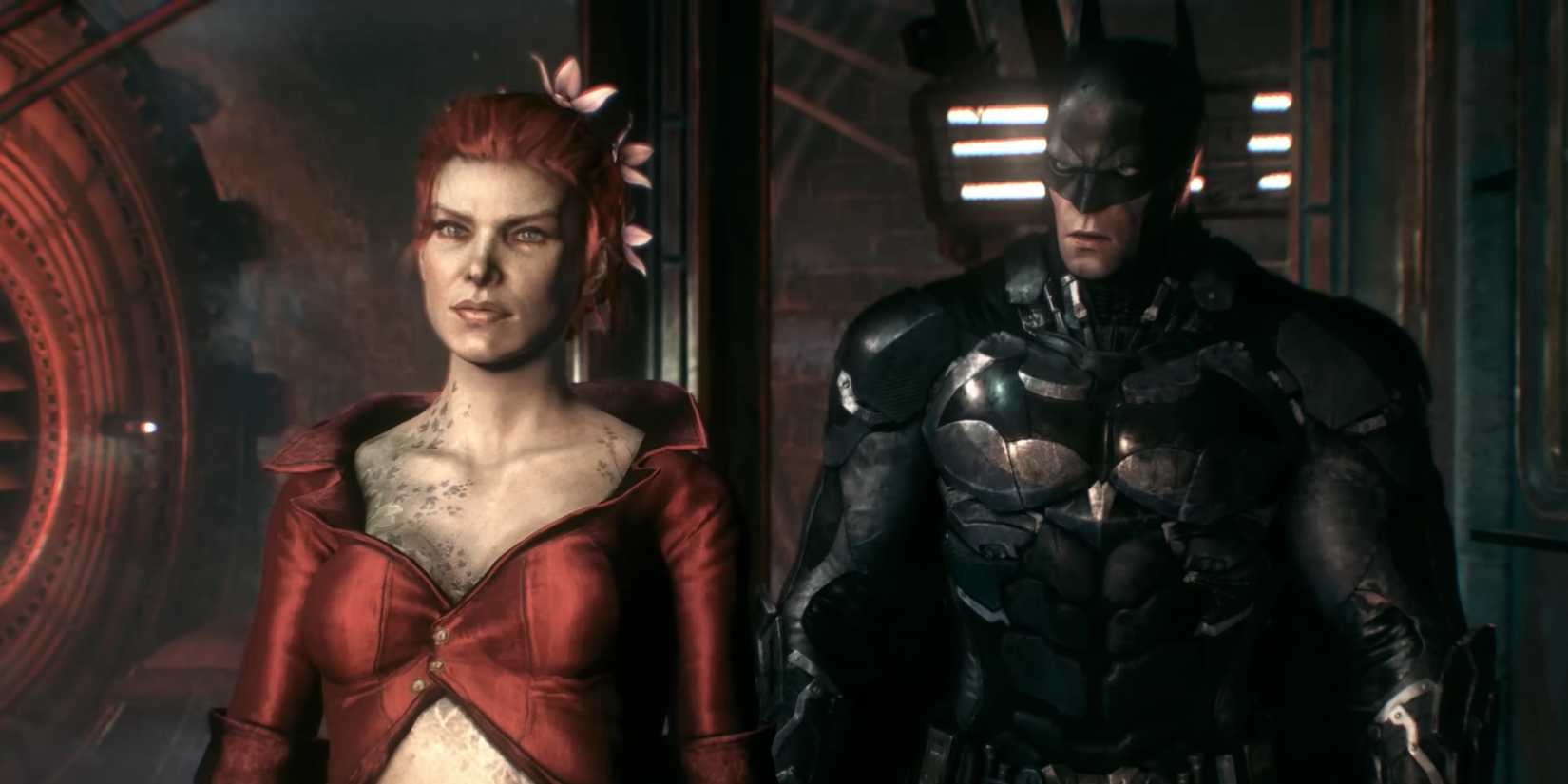 Screenshot of Batman and Poison Ivy in Batman Arkham Knight