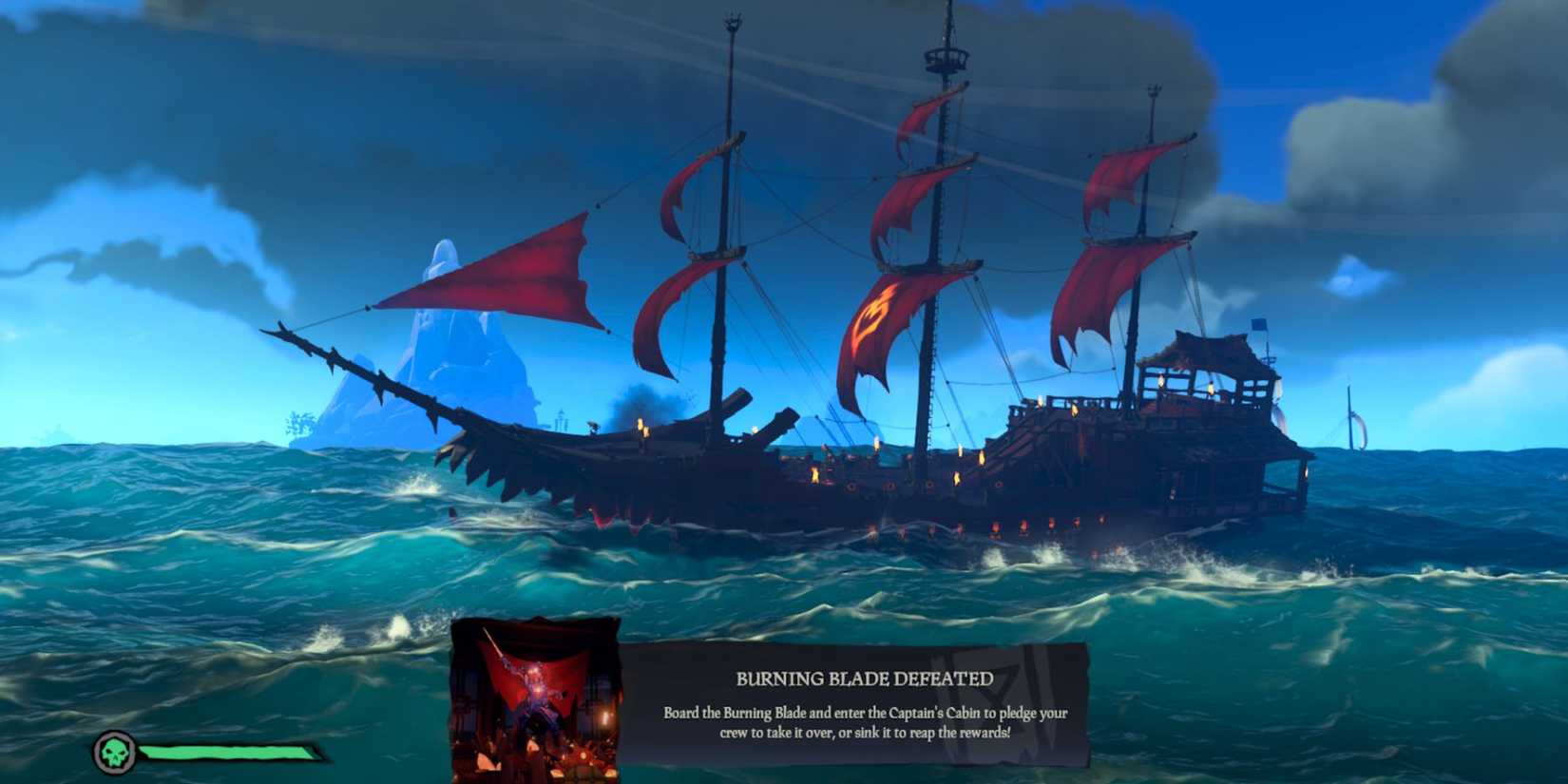 sea of thieves burning blade defeated