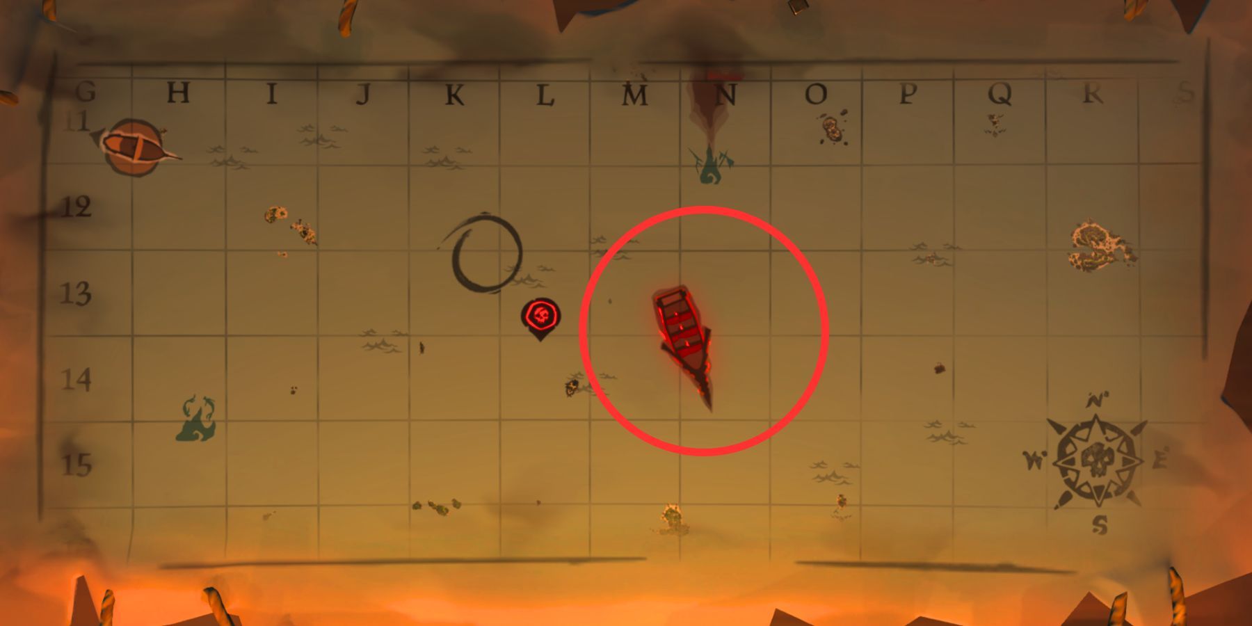 sea of thieves burning blade on map table