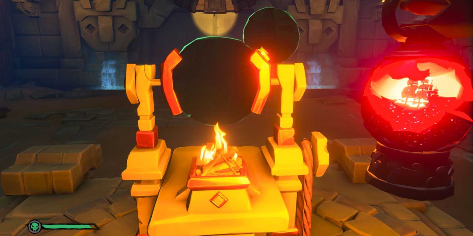 sea of thieves constellation puzzle lighting the fire in front of the stargazer