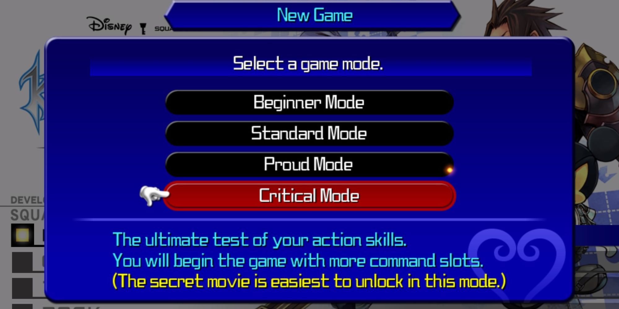 Selecting Critical Mode in KH BBS Final Mix.